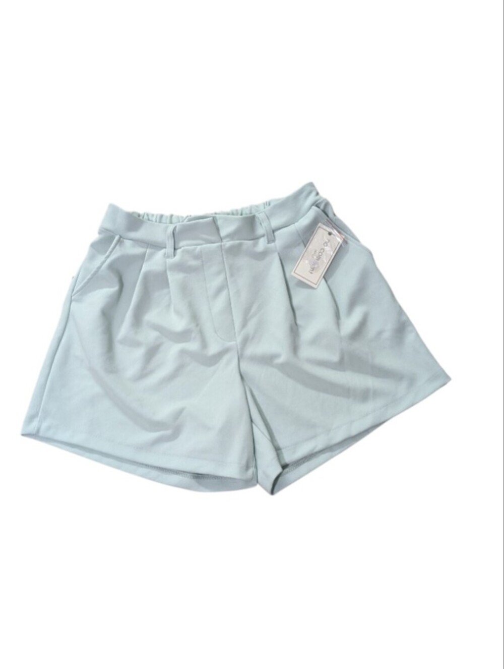 Pastel Light Blue High-Waist Shorts